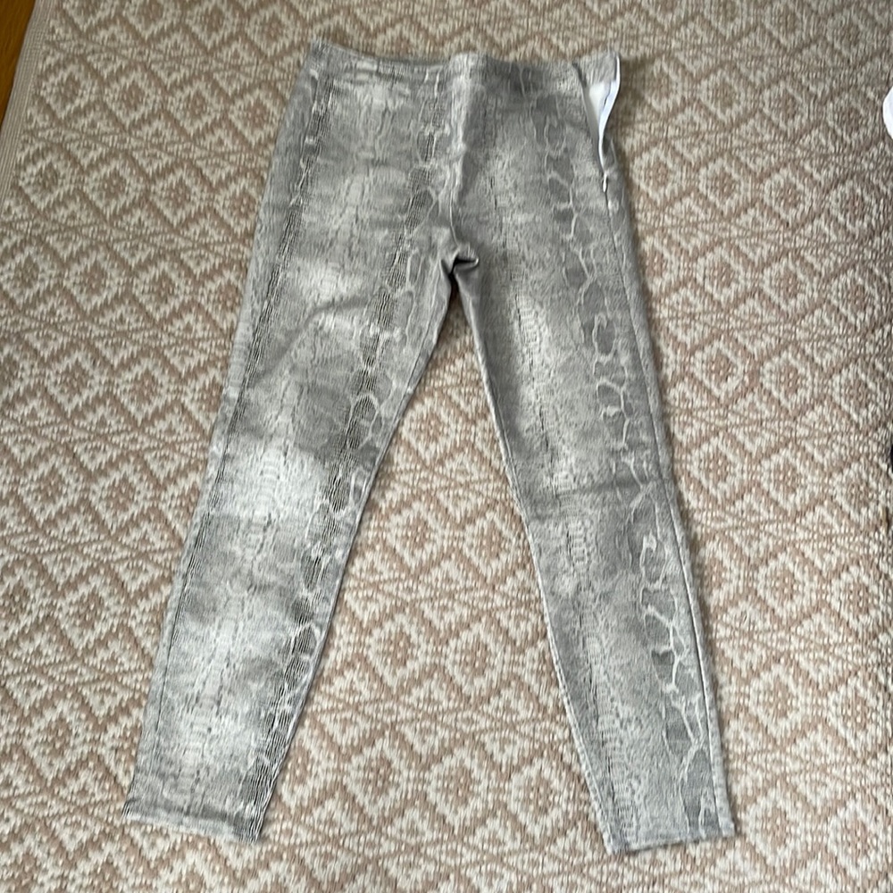 Faux snakeskin tight cropped pants. Super cute for summer